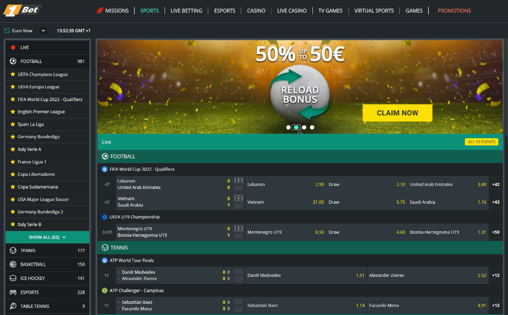 1Bet sports betting