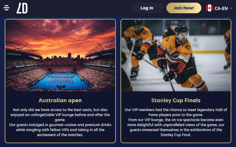VIP players are invited to top-class sporting events