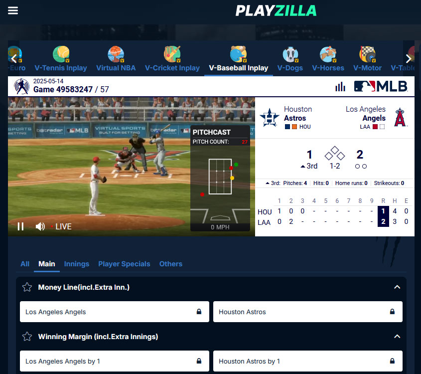 Playzilla offers an extensive range of virtual sports